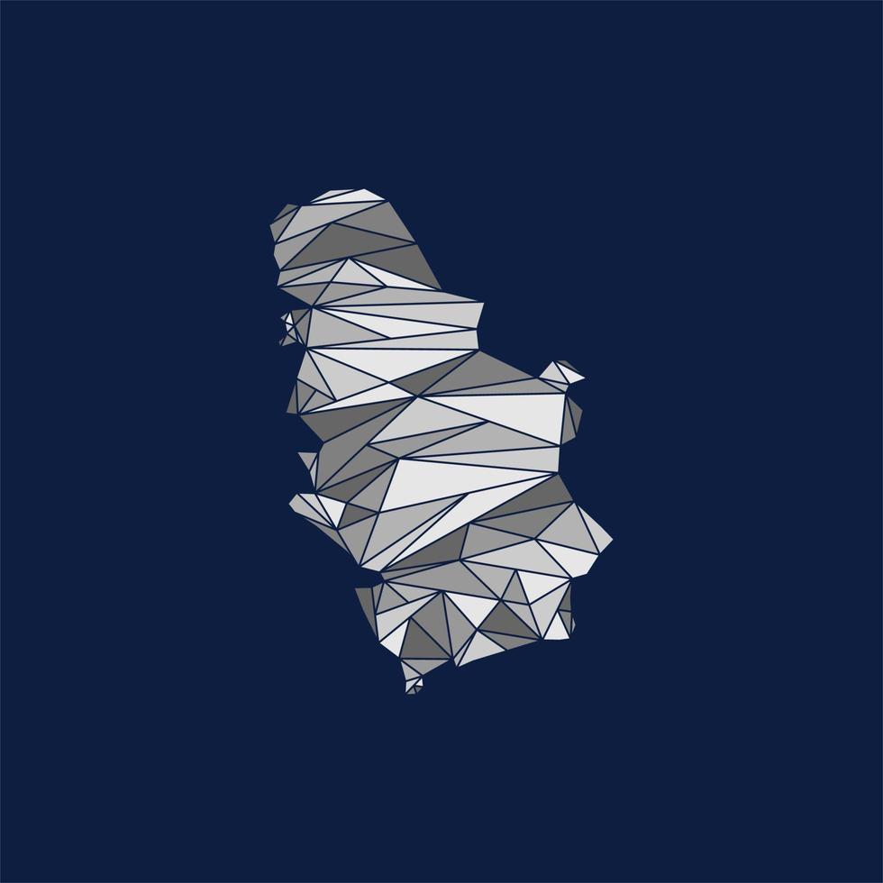 serbia map polygon style design vector