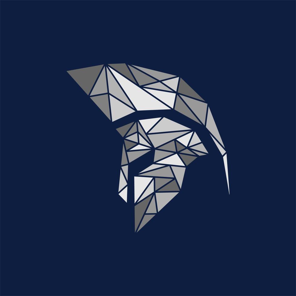 spartan helmet geometric illustration design vector