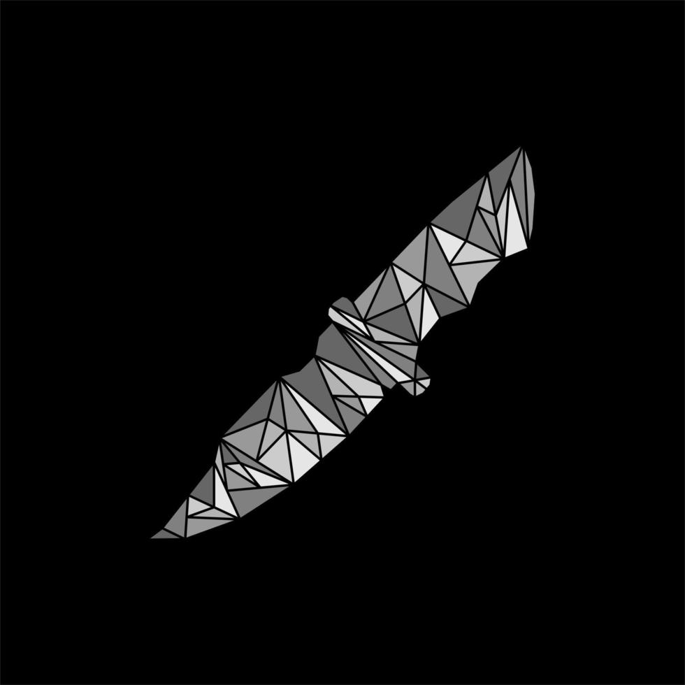 cuchillo arma Ejército geométrico polígono diseño vector