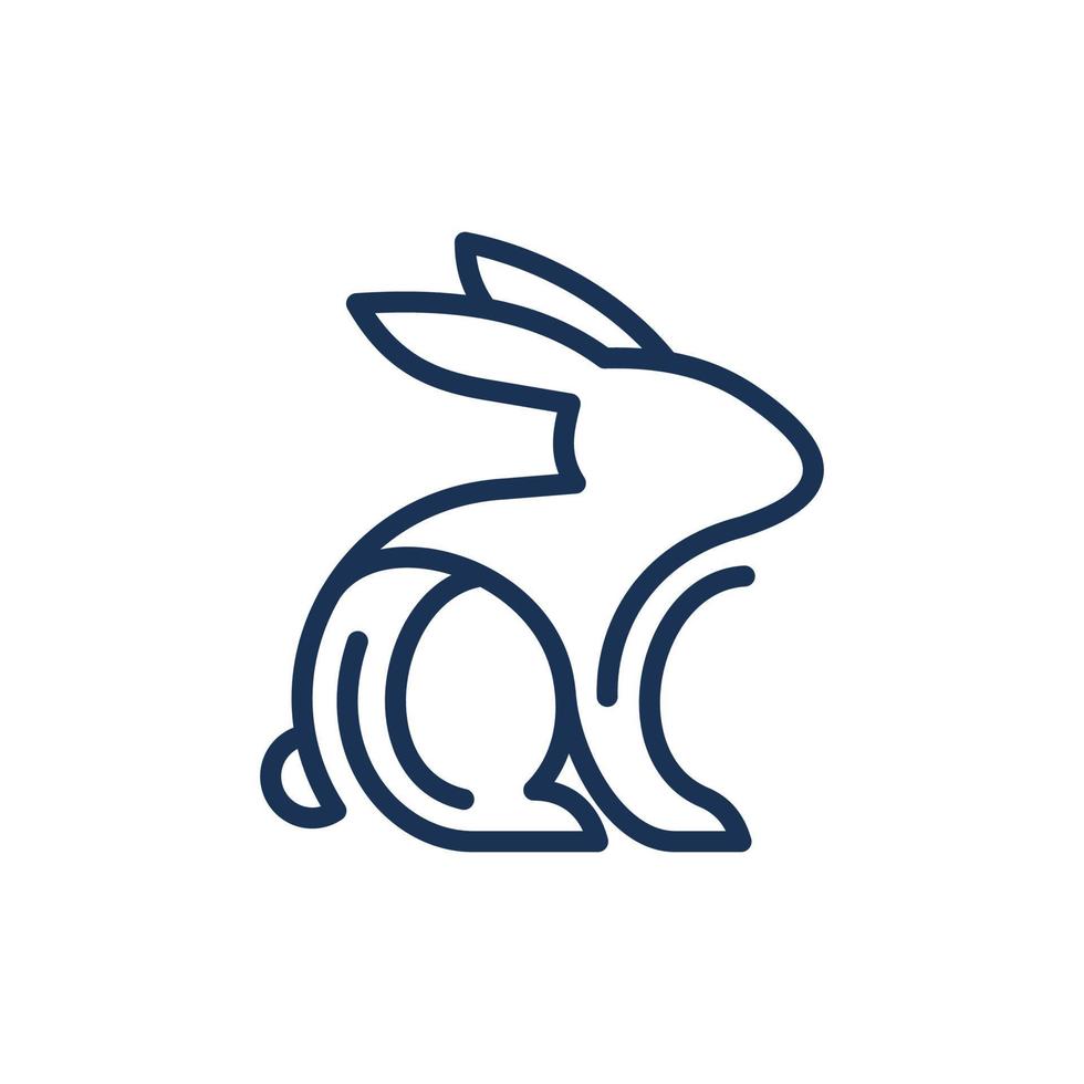 animal rabbit line modern creative logo design vector