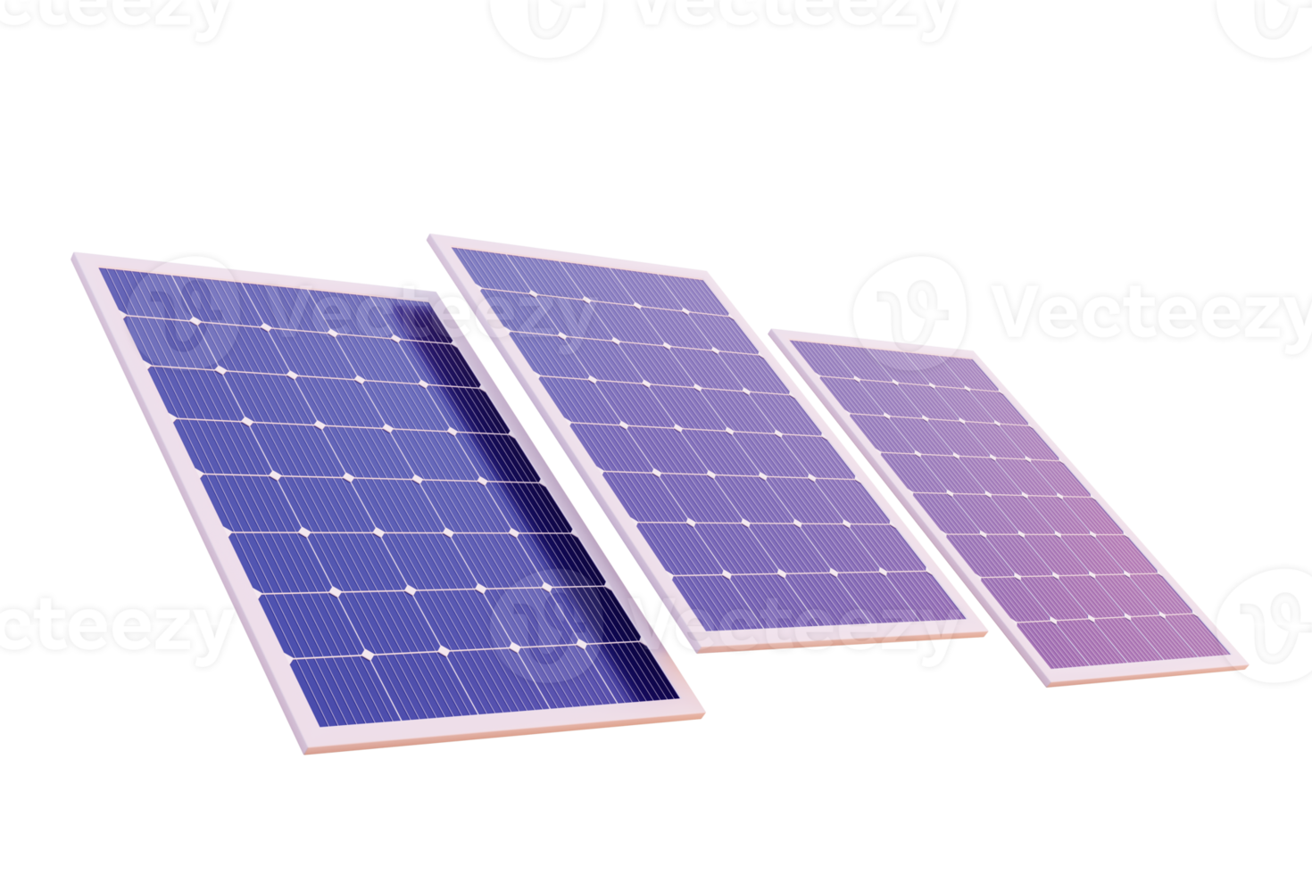 Blau Solar- Paneele oder pv zum Elektrizität Generation modern Alternative Energie Solar- Leistung Generation Energie im das Ökosystem 3d Illustration - - Ausschnitt Pfad png