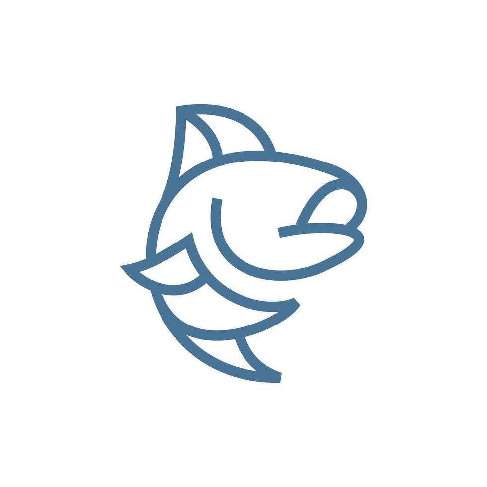 tuna fish line simplicity modern creative logo vector
