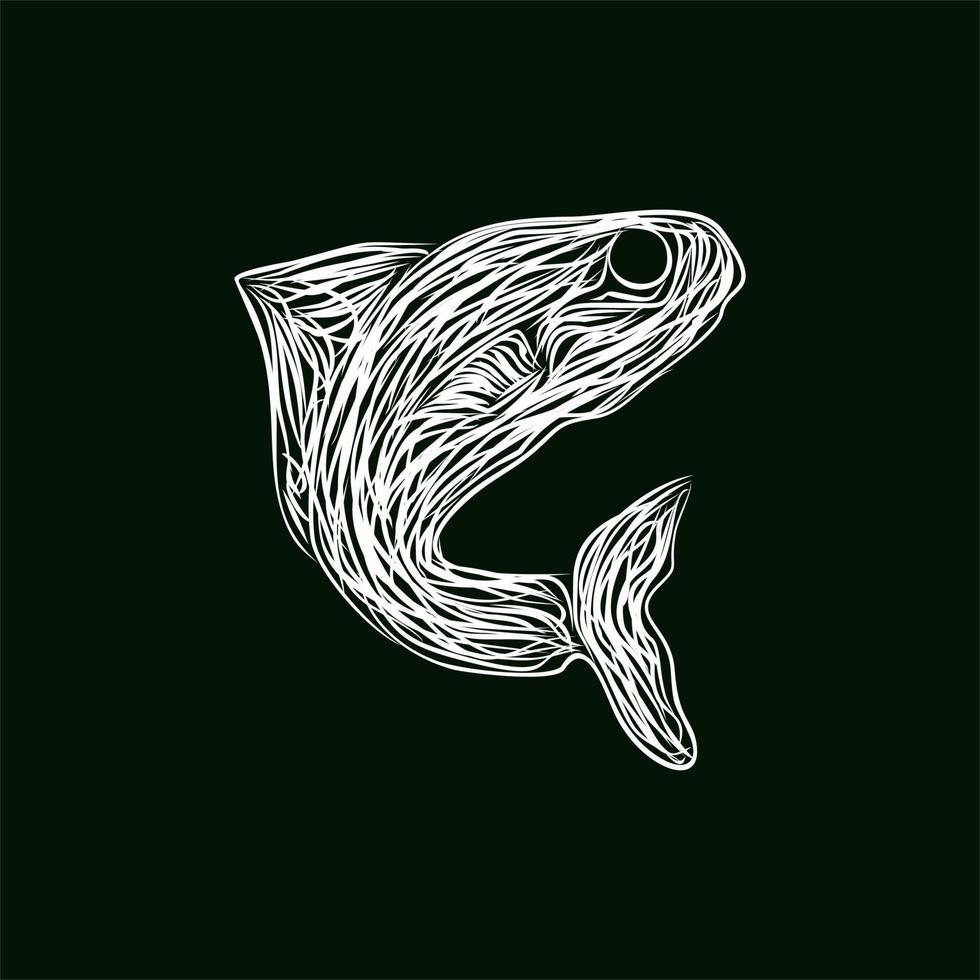 animal fish artwork style illustration design vector