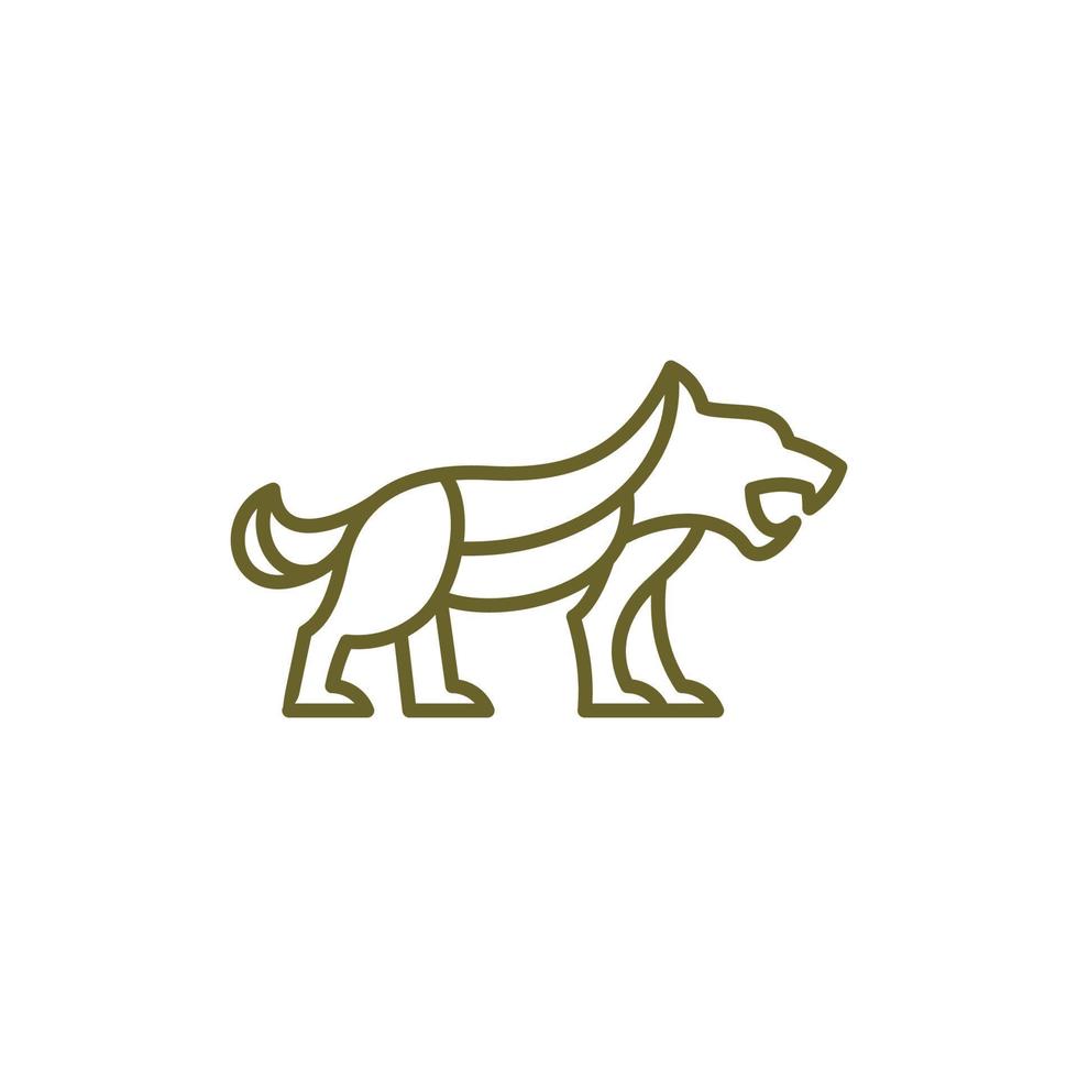 Standing leopard illustration line creative design vector