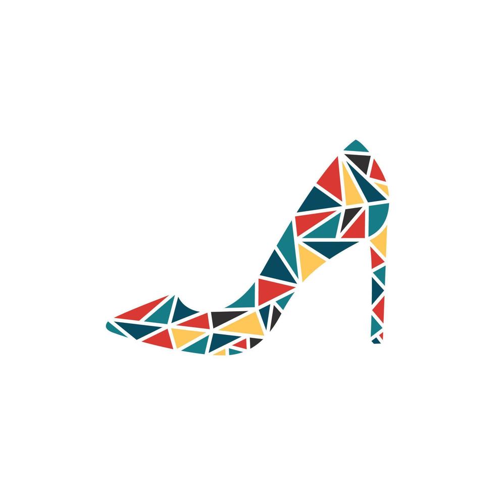 geometric high heels colorful modern design vector