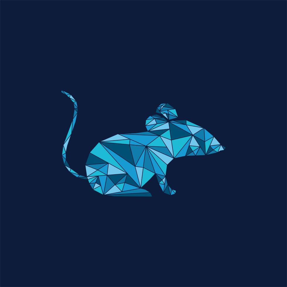 animal mouse geometrical illustration design vector