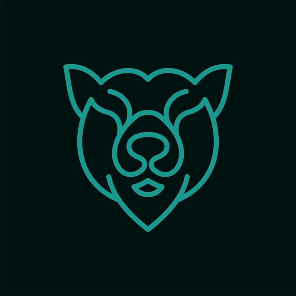 bear head line modern creative logo vector