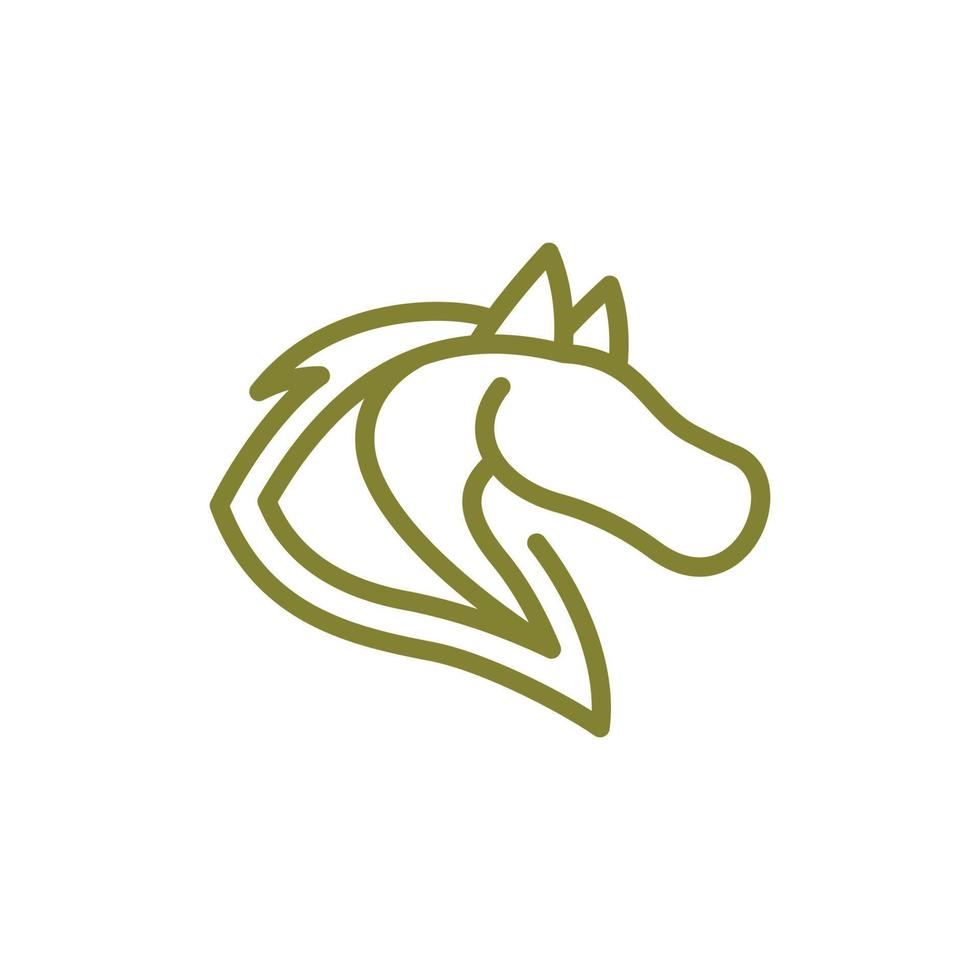 horse head modern line illustration design vector
