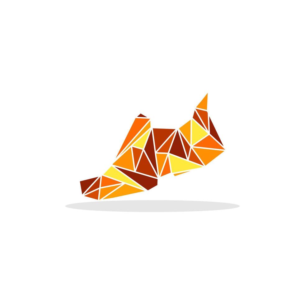 casual shoes geometric polygon design vector