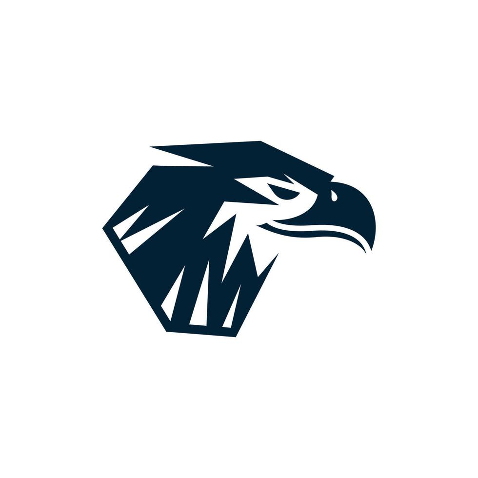 eagle head animal geometric creative logo design vector