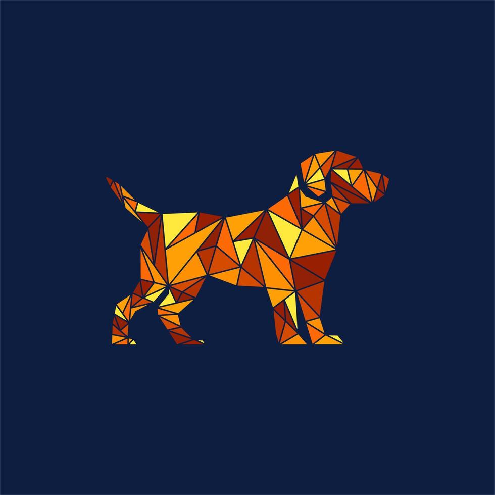 perro mascota animal polígono geométrico creativo diseño vector