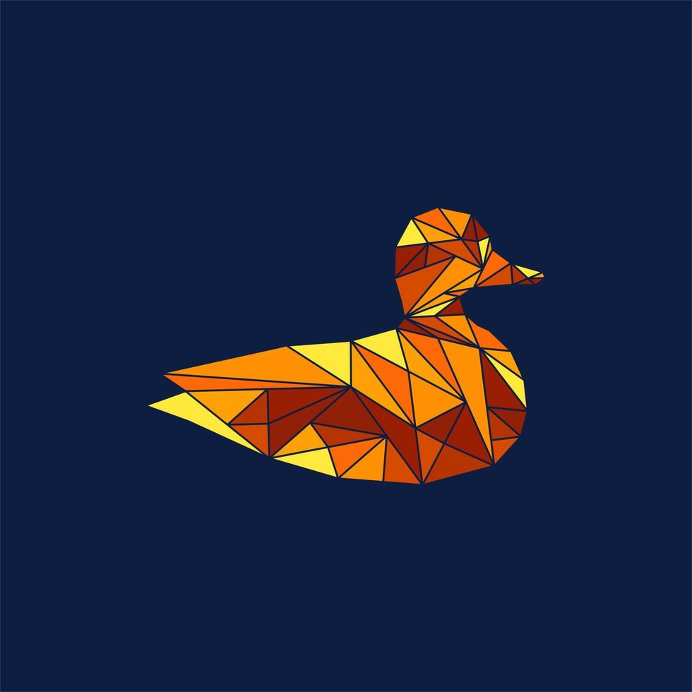 animal Pato geométrico polígono diseño vector