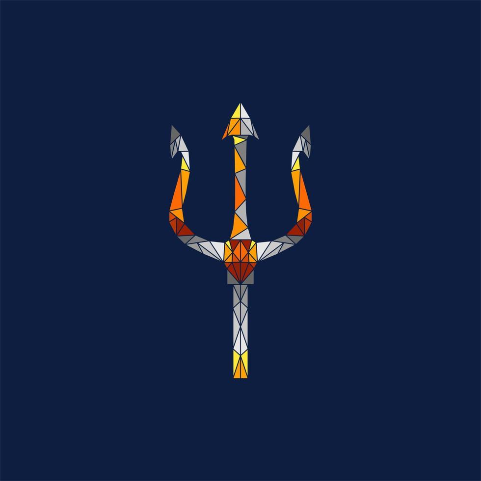 geometric trident weapon polygon style design vector