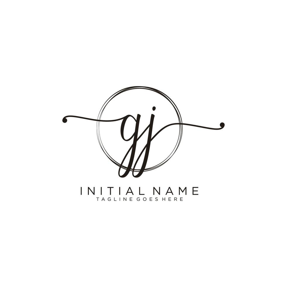 inicial gj femenino logo colecciones modelo. escritura logo de inicial firma, boda, moda, joyería, boutique, floral y botánico con creativo modelo para ninguna empresa o negocio. vector