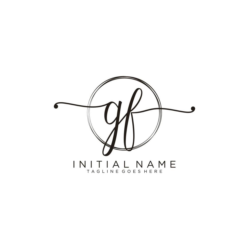Initial GF feminine logo collections template. handwriting logo of initial signature, wedding, fashion, jewerly, boutique, floral and botanical with creative template for any company or business. vector