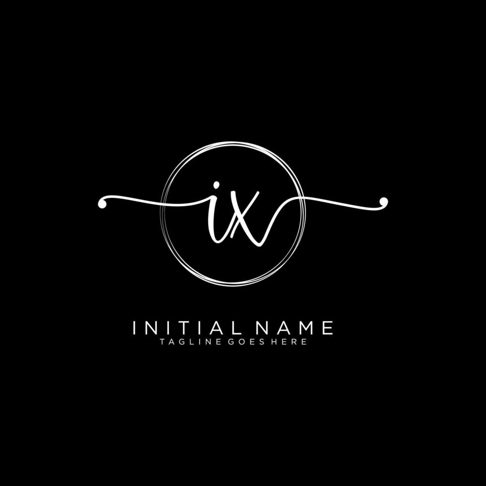 Initial IX feminine logo collections template. handwriting logo of initial signature, wedding, fashion, jewerly, boutique, floral and botanical with creative template for any company or business. vector