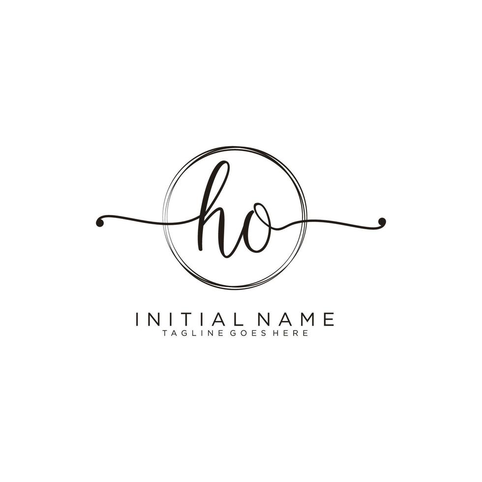 inicial Ho femenino logo colecciones modelo. escritura logo de inicial firma, boda, moda, joyería, boutique, floral y botánico con creativo modelo para ninguna empresa o negocio. vector