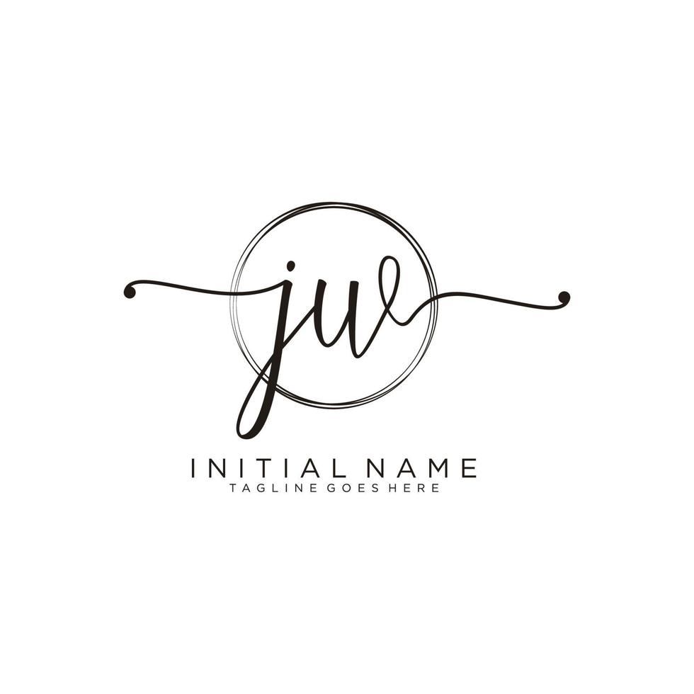 Initial JW feminine logo collections template. handwriting logo of initial signature, wedding, fashion, jewerly, boutique, floral and botanical with creative template for any company or business. vector