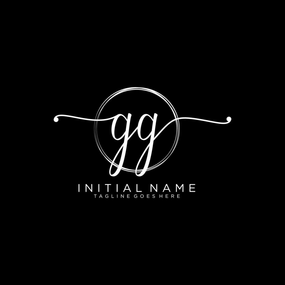 inicial gg femenino logo colecciones modelo. escritura logo de inicial firma, boda, moda, joyería, boutique, floral y botánico con creativo modelo para ninguna empresa o negocio. vector