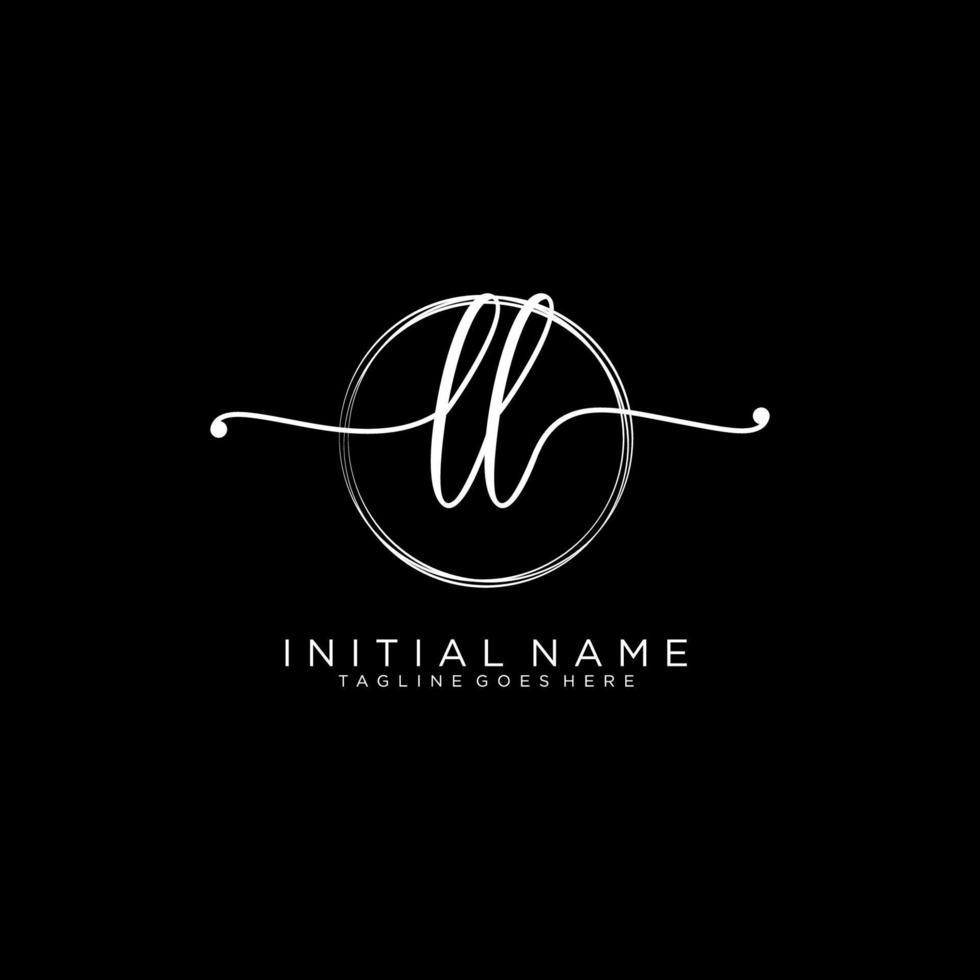 inicial ll femenino logo colecciones modelo. escritura logo de inicial firma, boda, moda, joyería, boutique, floral y botánico con creativo modelo para ninguna empresa o negocio. vector