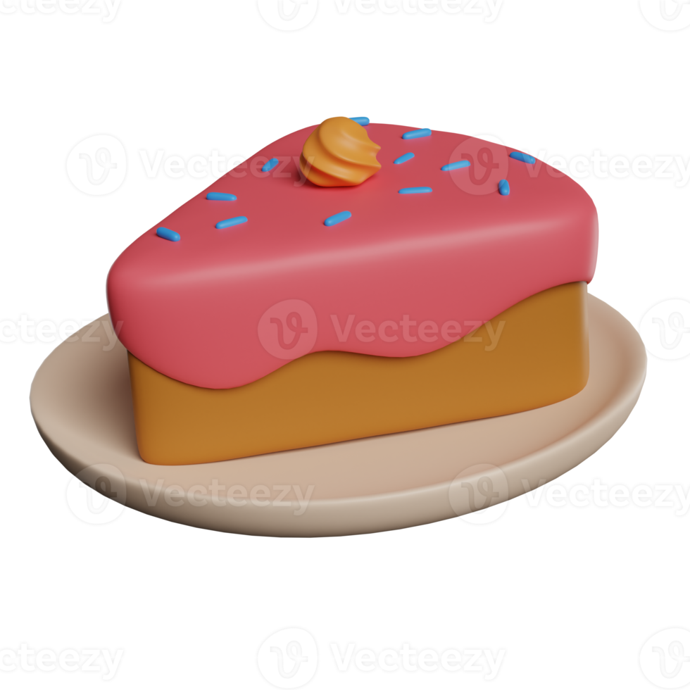 Slice Of Cake 3d Illustration png