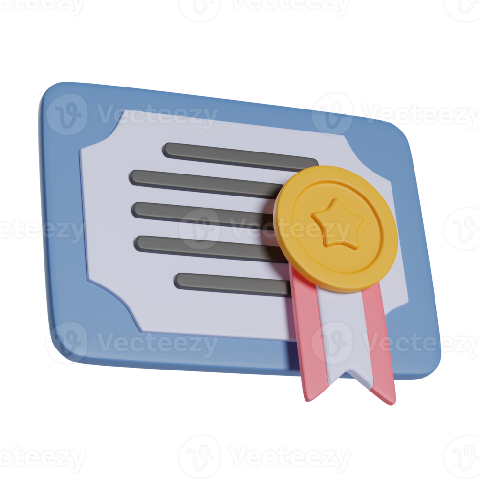 Certificate 3D Illustration png