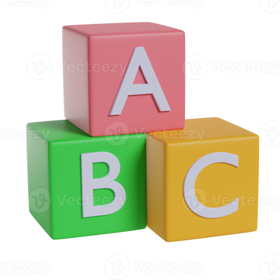 Alphabet Cube 3D Illustration png