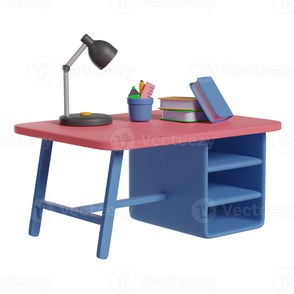 studie bureau 3d illustratie png