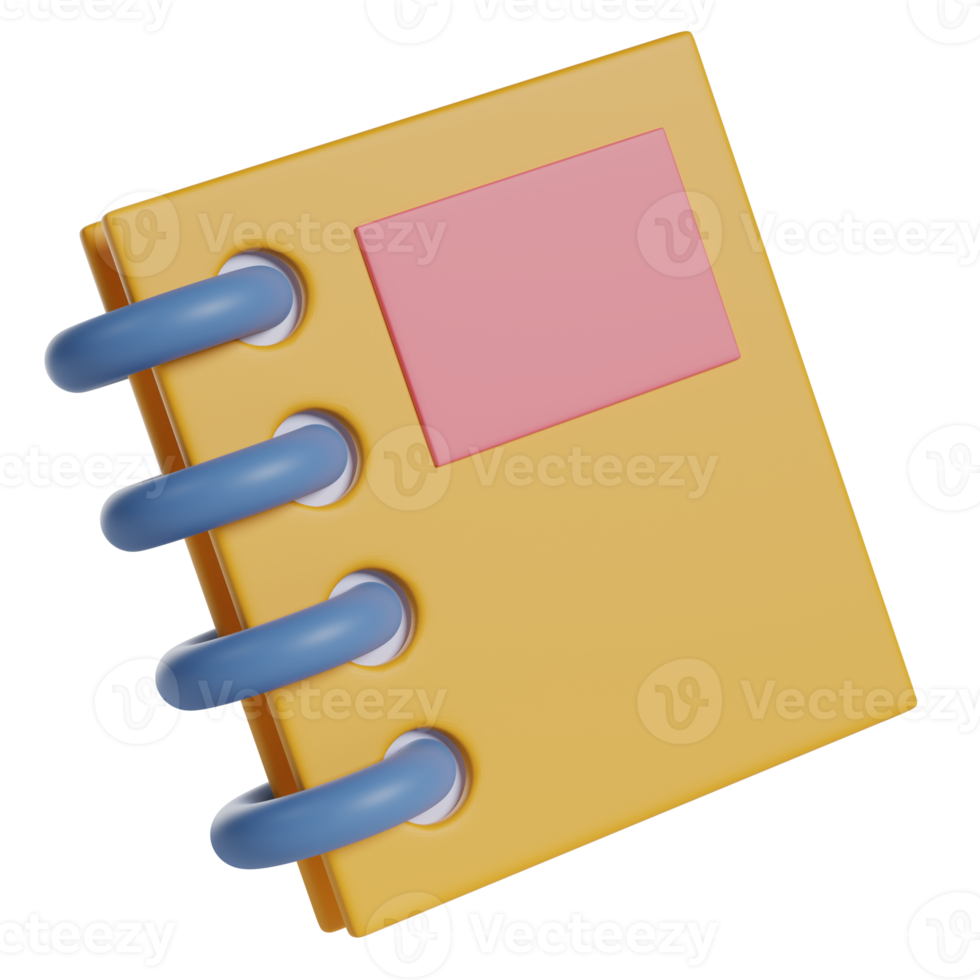 illustration 3d de cahier png