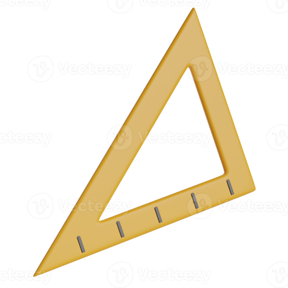 Triangle Ruler 3D Illustration png