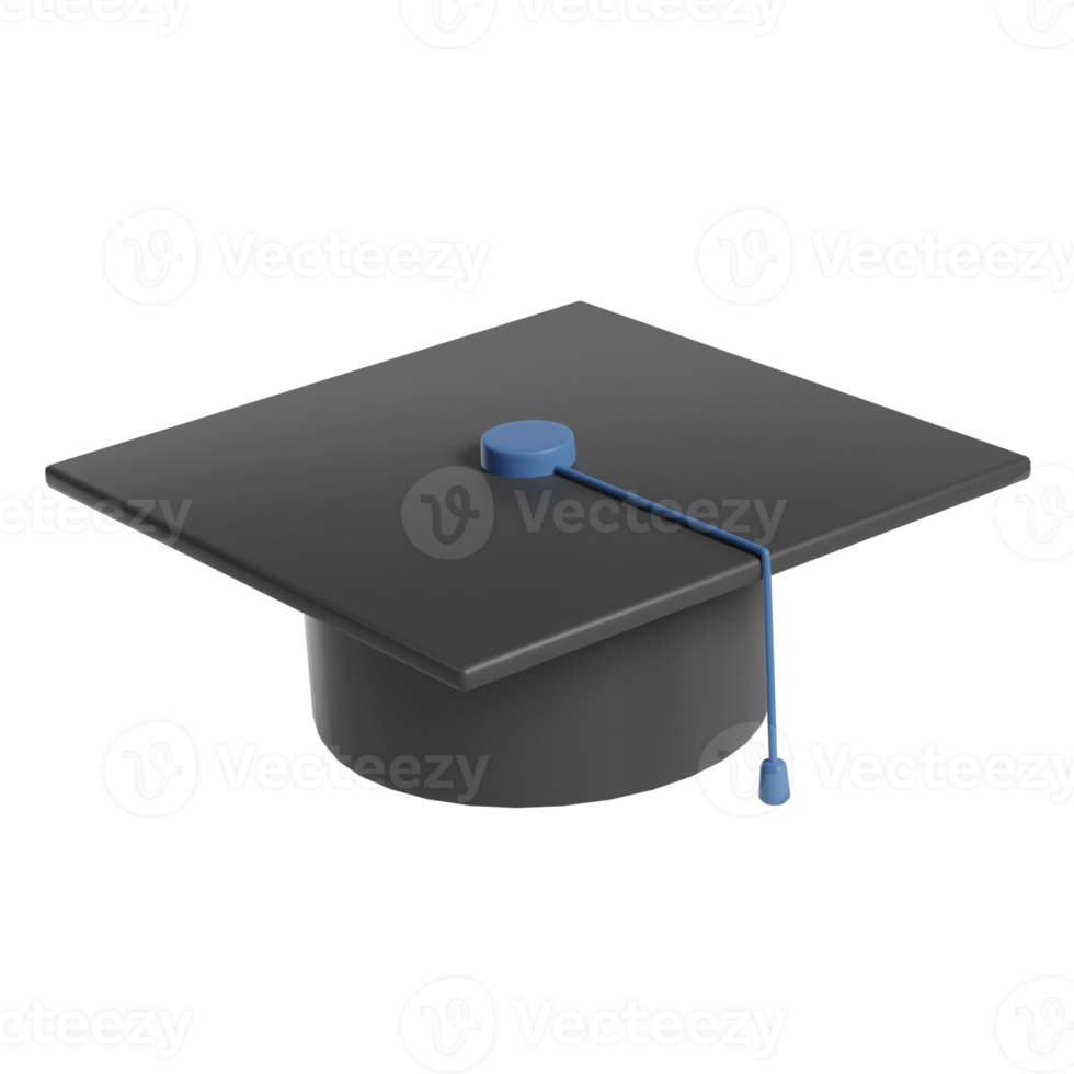 illustrazione 3d del cappello di graduazione png