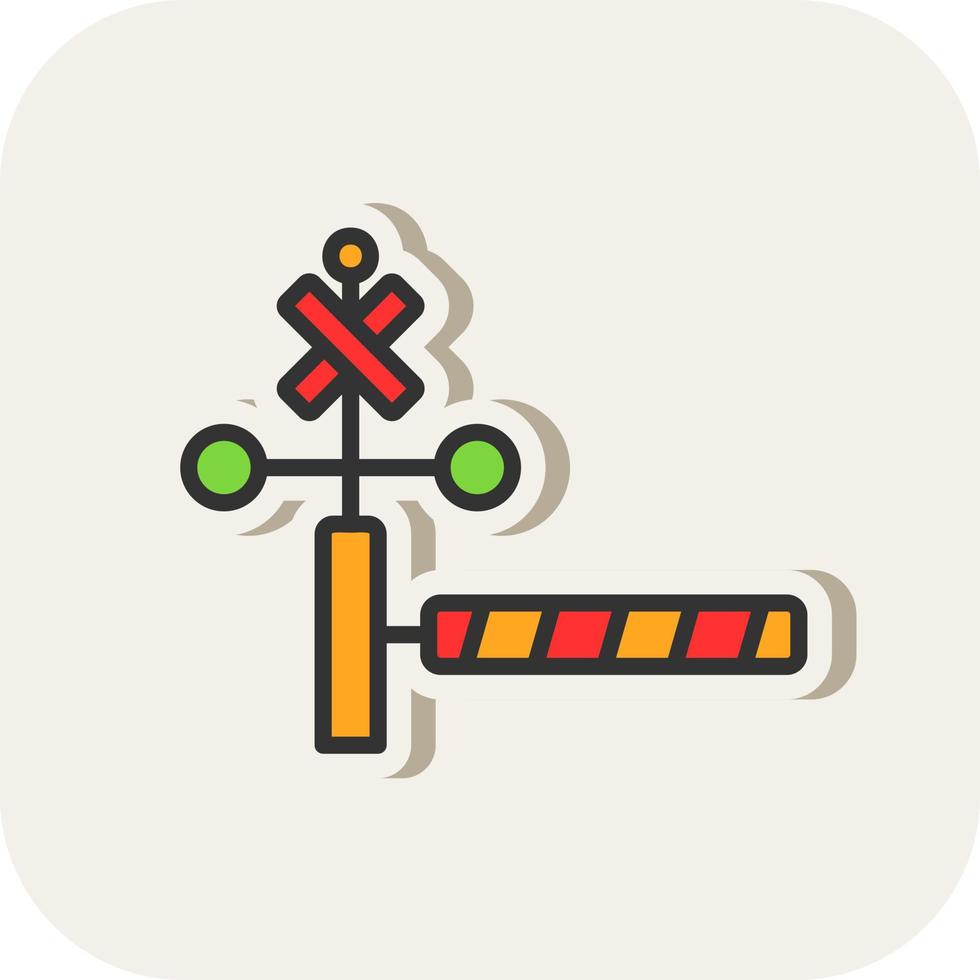 Railroad Crossing Vector Icon Design