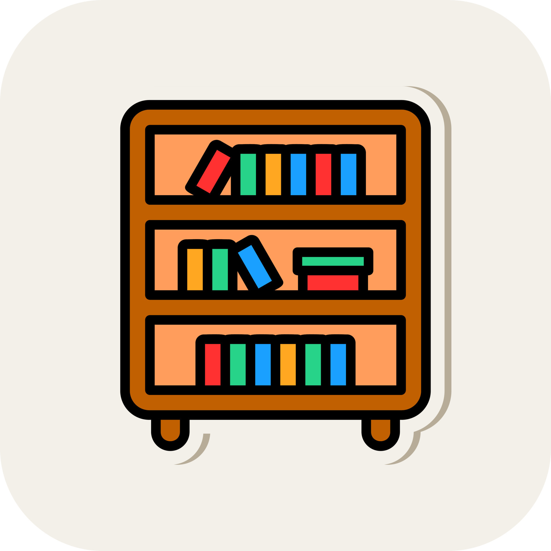 Book Shelf Vector Icon Design 20036557 Vector Art at Vecteezy