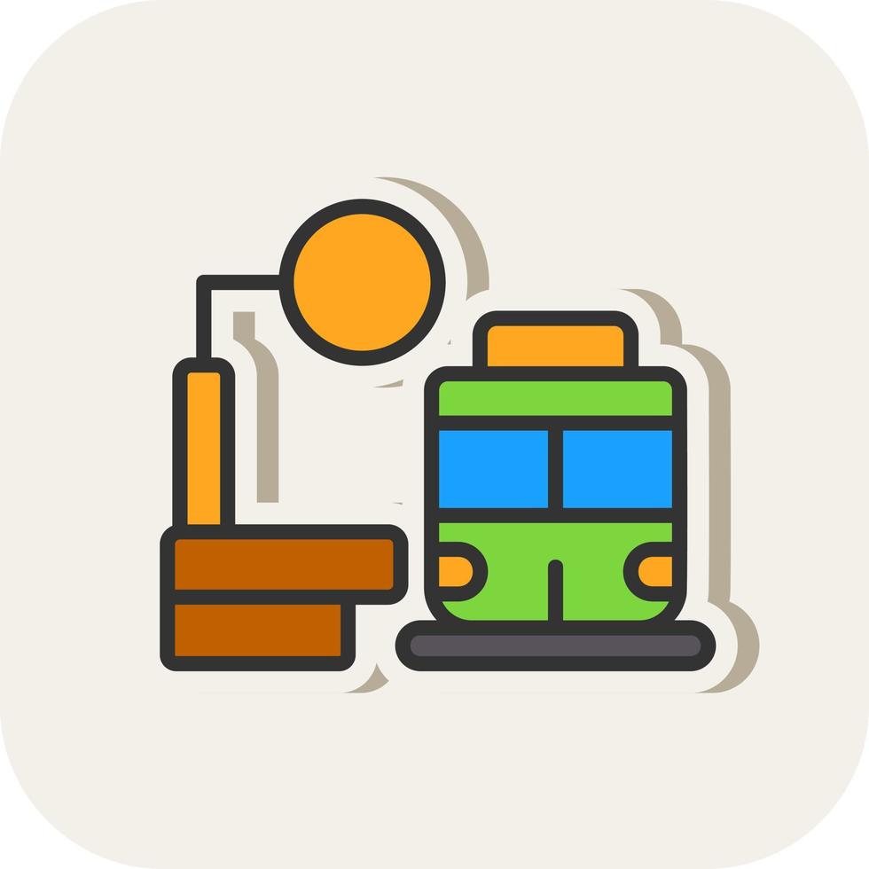 Train Stop Vector Icon Design