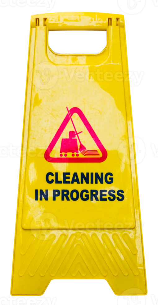 cleaning progress caution sign isolated for design png