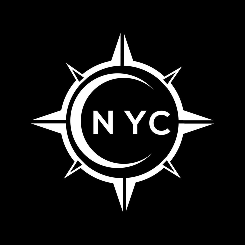 NYC abstract monogram shield logo design on black background. NYC creative initials letter logo.NYC abstract monogram shield logo design on black background. NYC creative initials letter logo. vector
