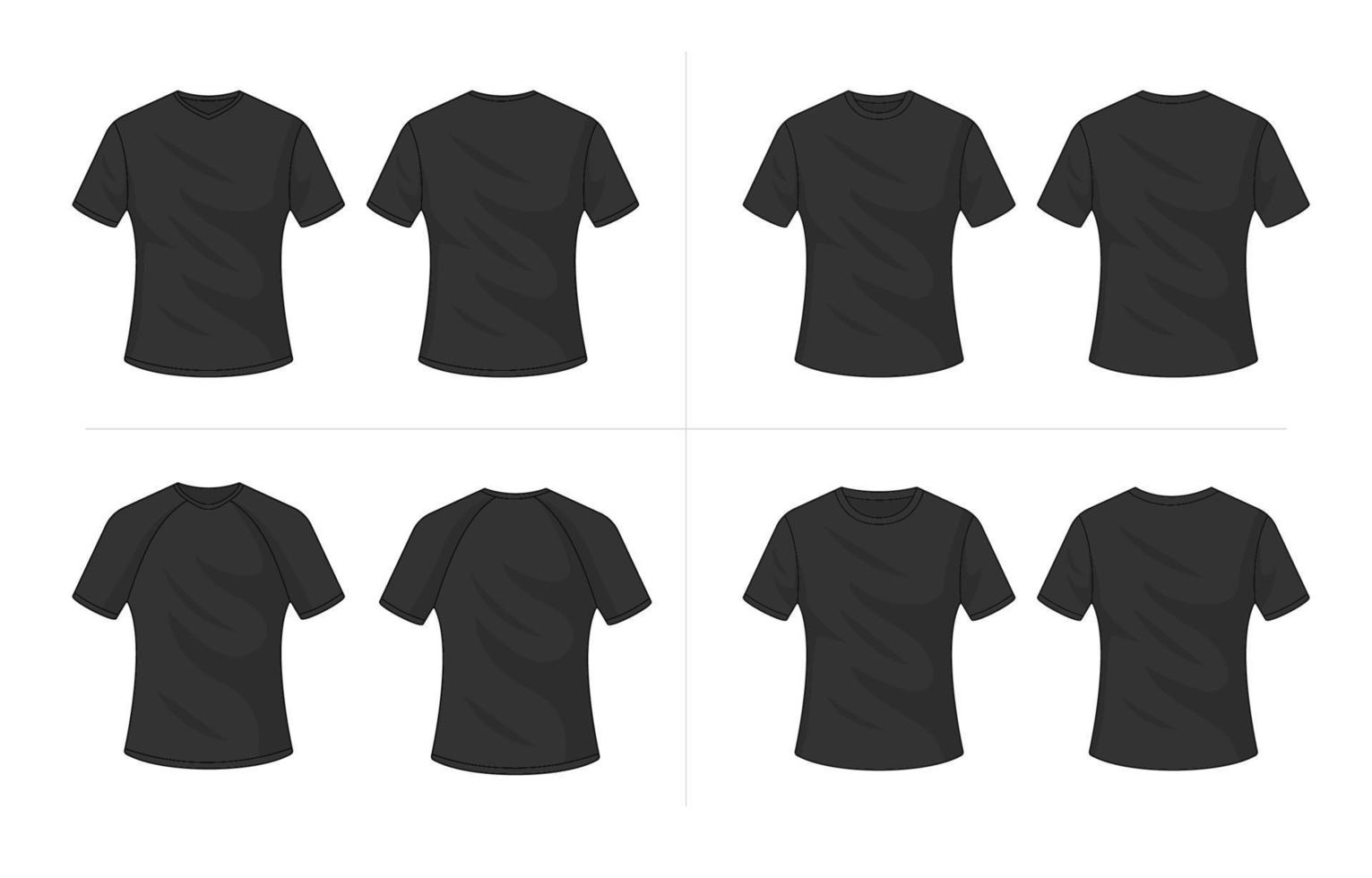 Outline Black T-Shirt Mockup vector