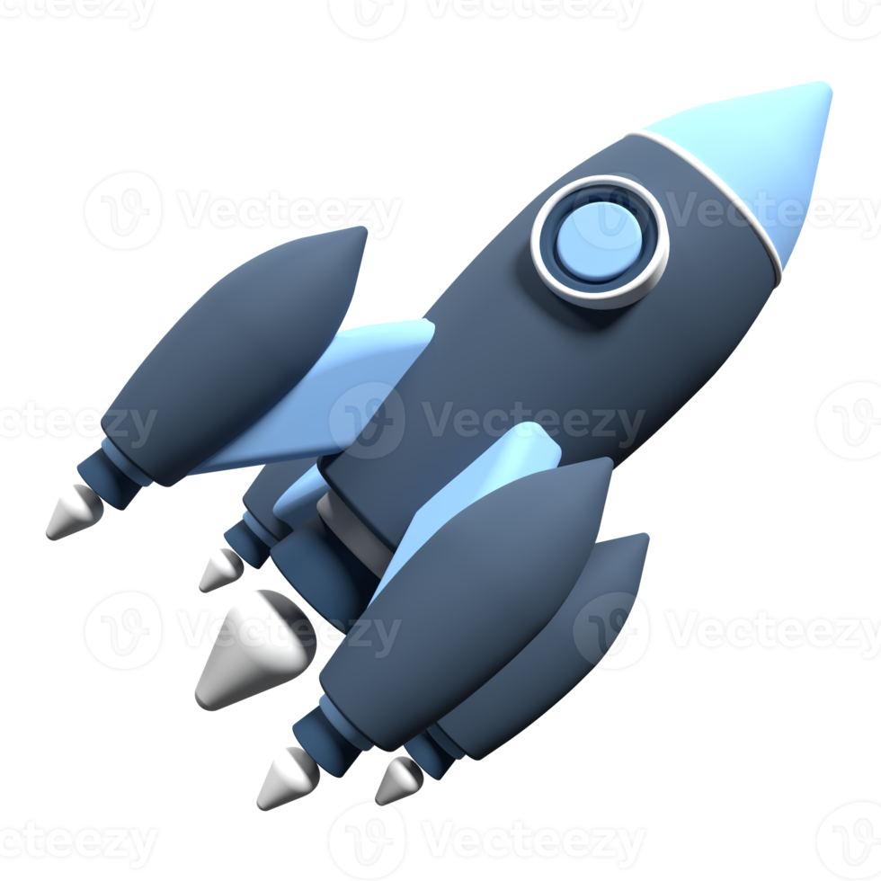 3d render rocket cartoon. 3d space rocket icon. Spaceship icon. 3d render of rocket on transparent background. 3d render illustration png