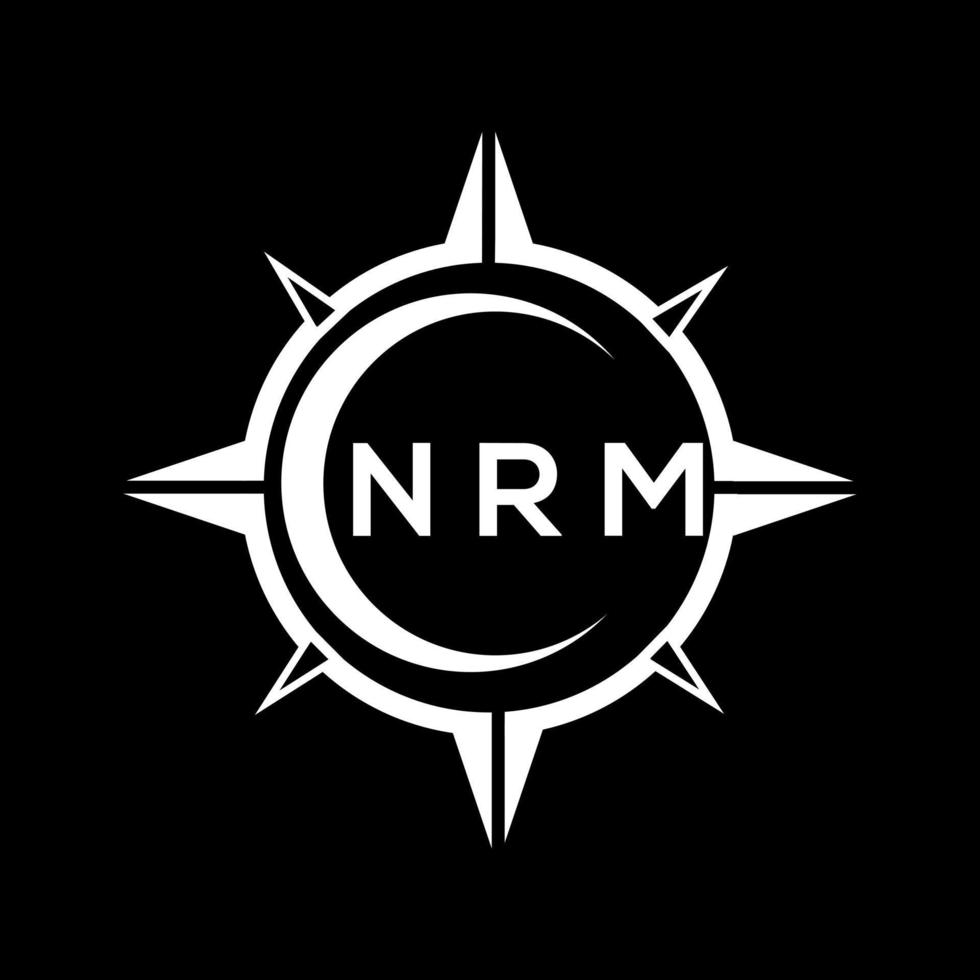 NRM abstract monogram shield logo design on black background. NRM
