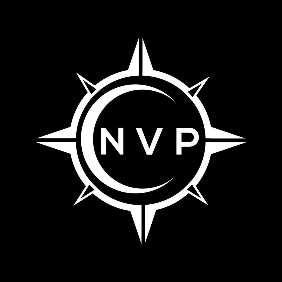 NVP abstract monogram shield logo design on black background. NVP creative initials letter logo. vector