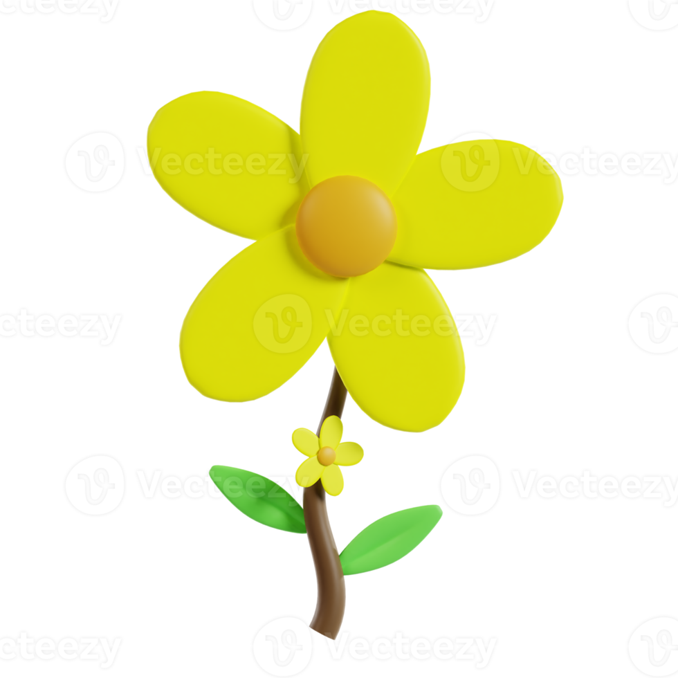 3D Yellow Flower png