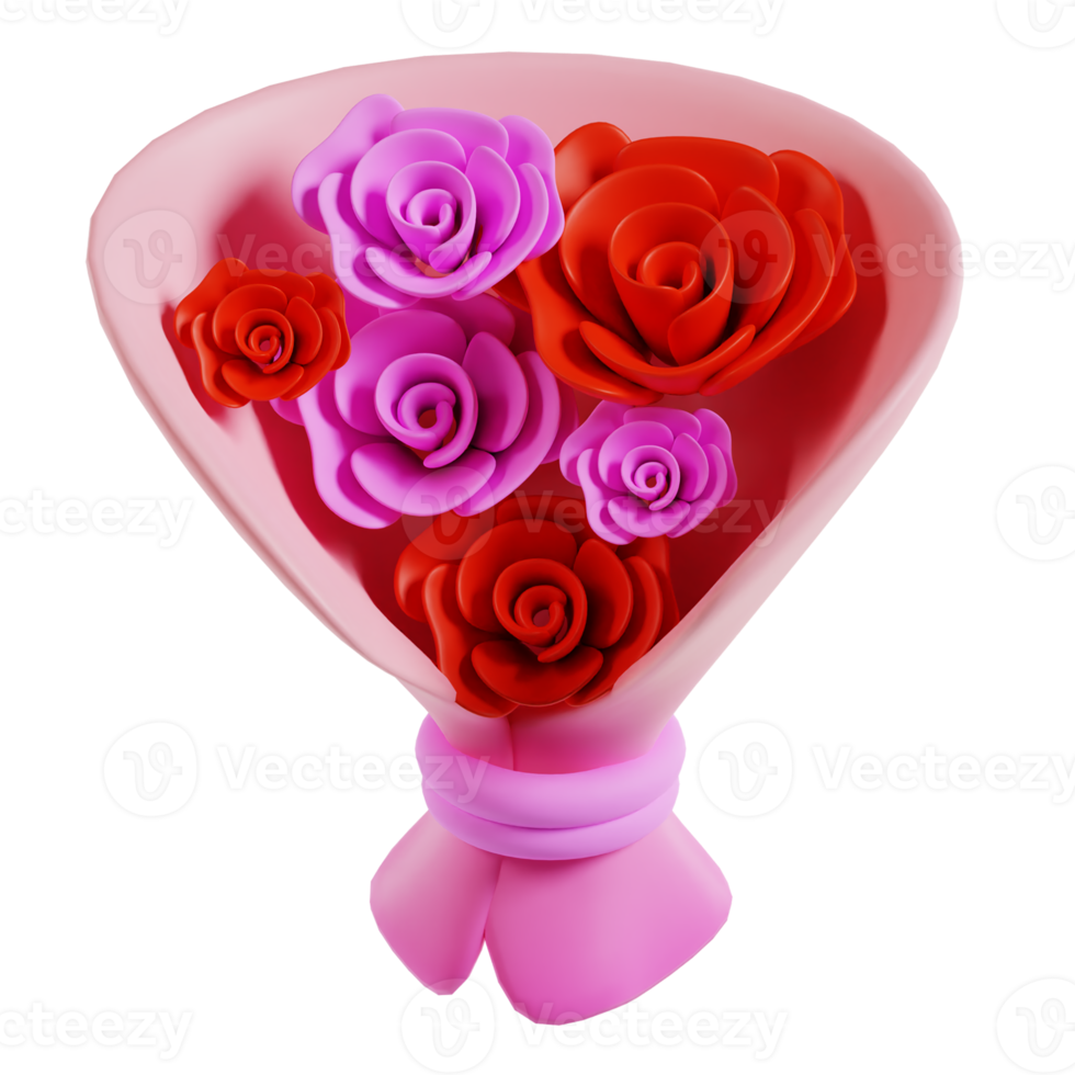 3d Rose bouquet png