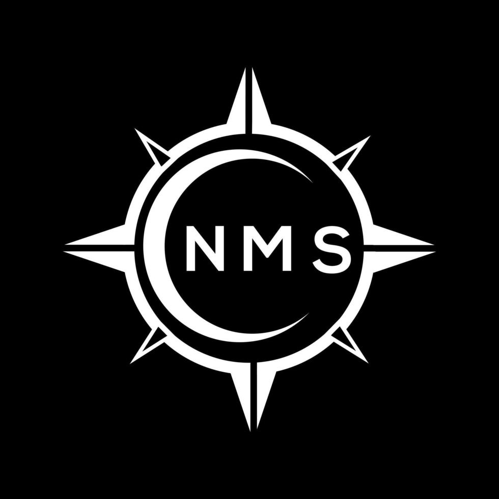 NMS abstract monogram shield logo design on black background. NMS creative initials letter logo. vector