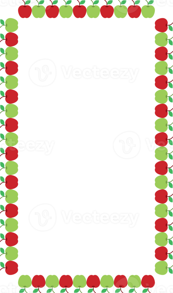 äpple frukt inackordering mönster ram png