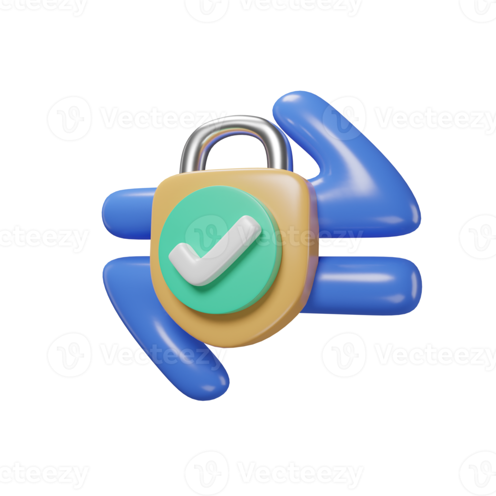 transfers security about database and security icon 3D rendering png