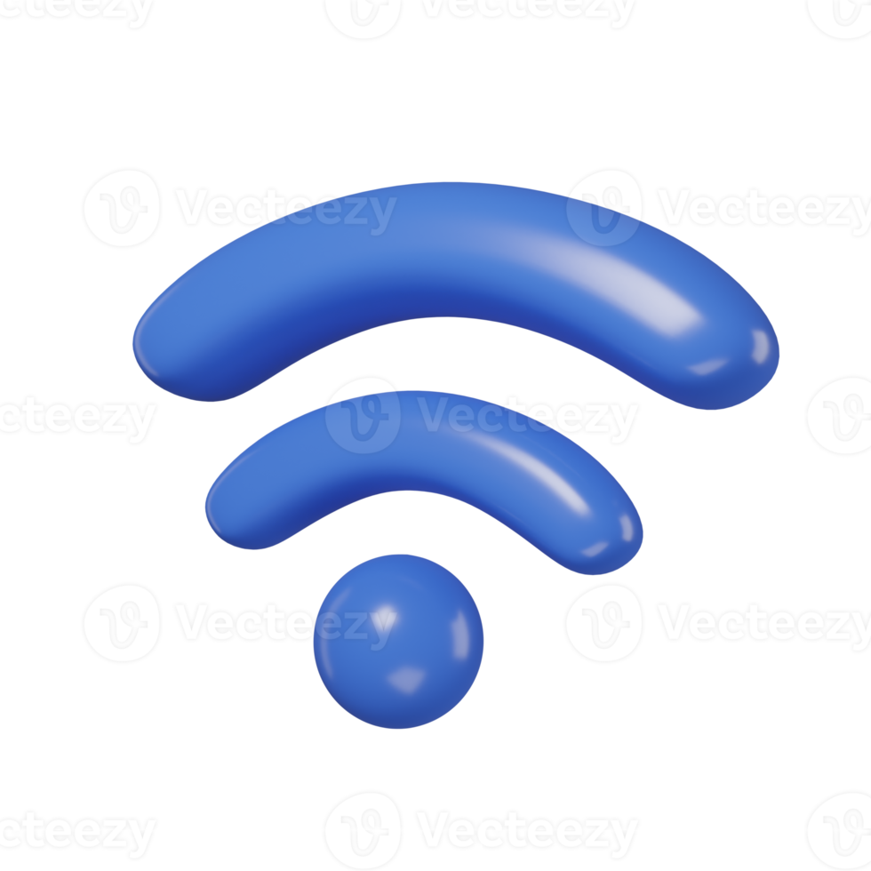 Wifi lien l'Internet social à propos base de données et Sécurité icône 3d le rendu png