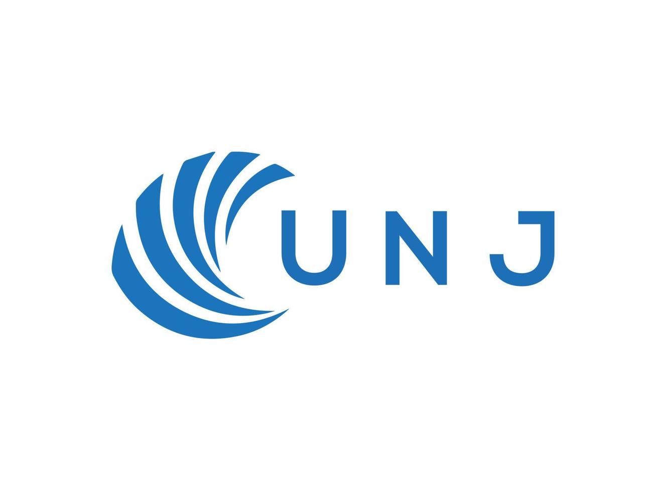 UNJ letter logo design on white background. UNJ creative circle letter logo concept. UNJ letter design. vector