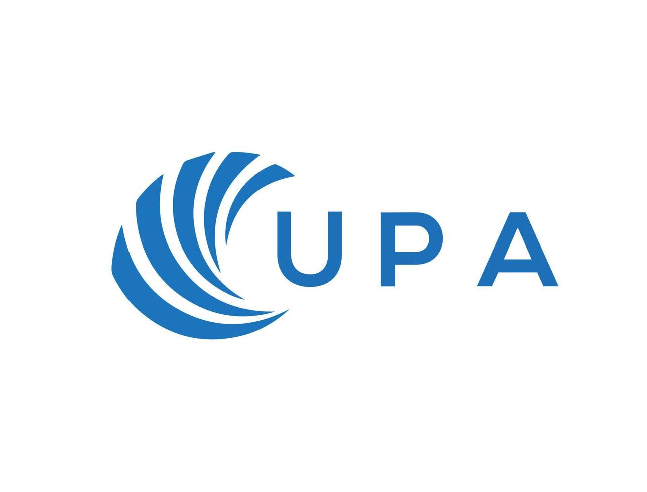 UPA letter logo design on white background. UPA creative circle letter logo concept. UPA letter design. vector