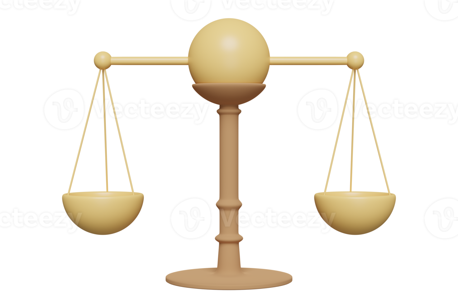 3d Gerechtigkeit Waage Symbol isoliert. Gesetz, Gerechtigkeit System Symbol Konzept, 3d machen Illustration png