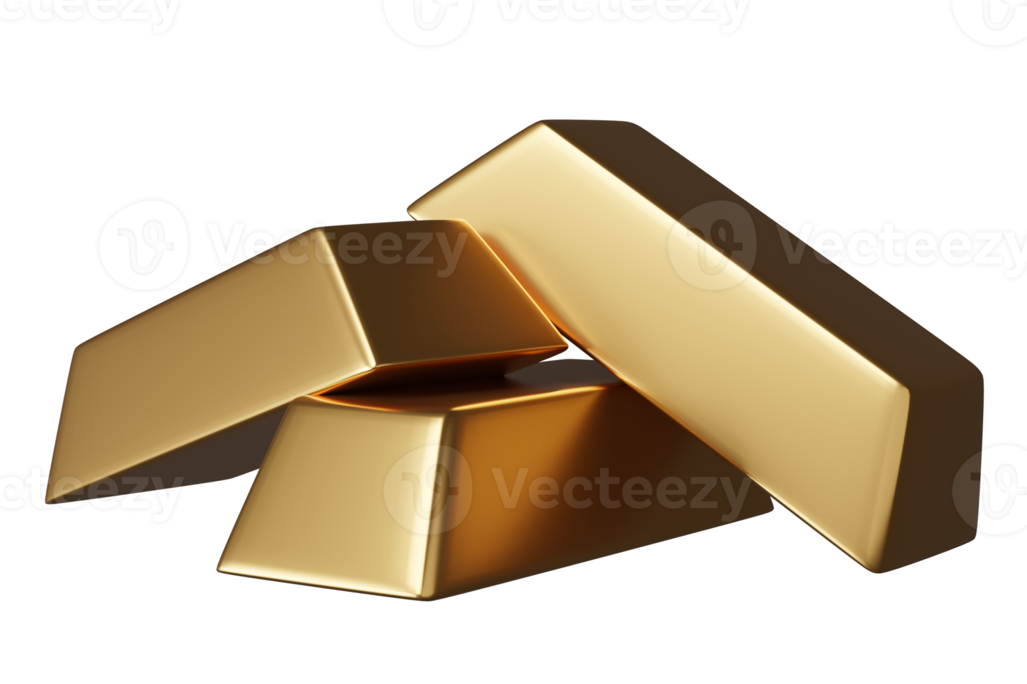 Gold Riegel Stapel Symbol 3d isoliert. Investition oder Geschäft Finanzen, Darlehen Konzept, 3d machen Illustration png